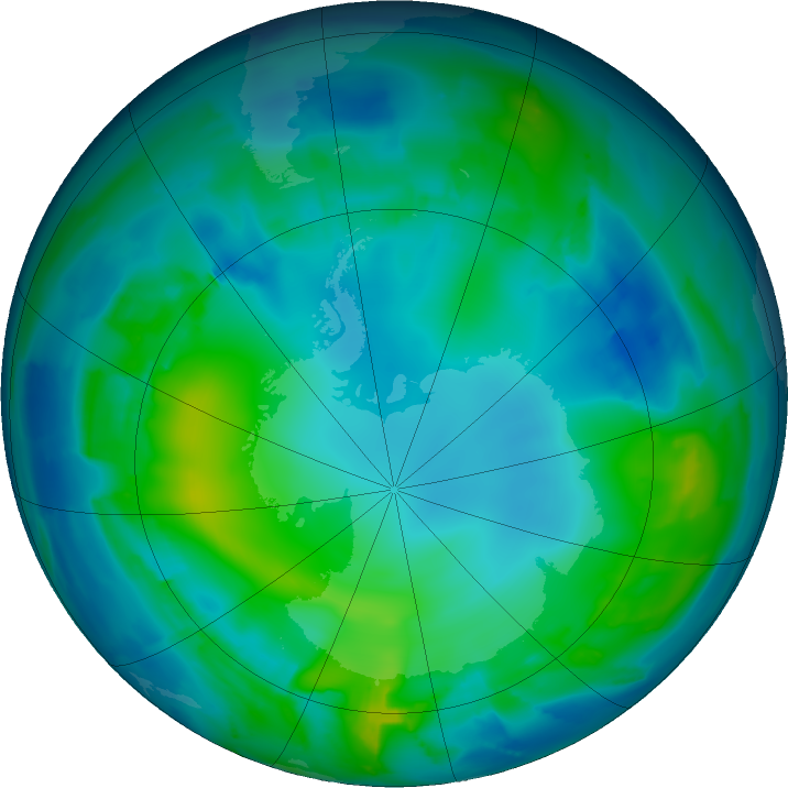 Antarctic ozone map for 10 May 2011